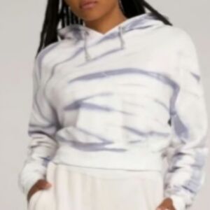 Good American White and Gray Hoodie